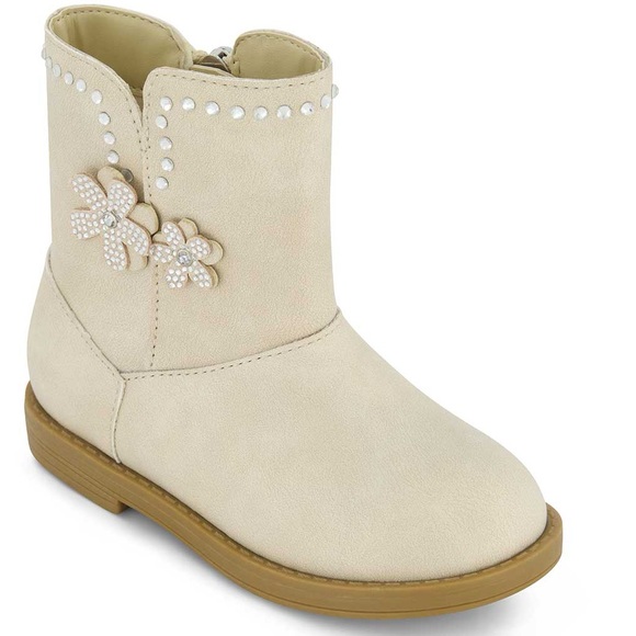 Jessica Simpson Toddler Evie Flower Boot in Cream Sz 9 NEW - Picture 1 of 4